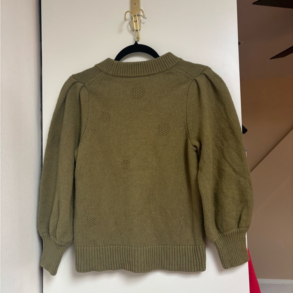 Madewell Green Crew Neck Sweater with Puff Sleeves - Picture 4 of 4